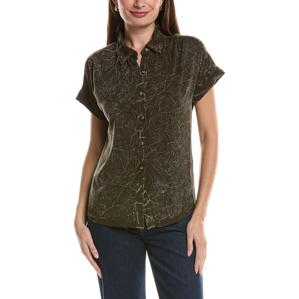 Xcvi Womens  Twill Rizzo Top, Grey